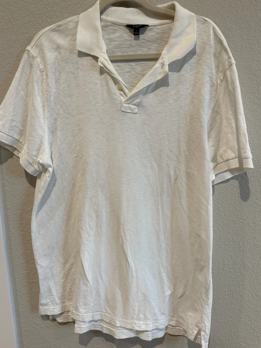 J.Crew Men’s Slub Cotton Polo Shirt – Size L